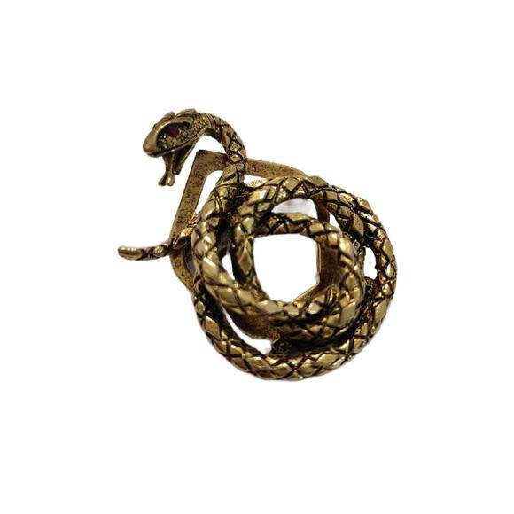 Vintage Arthur Pepper ART Coiled Snake Brooch Scarf Clip - Picture 5 of 13